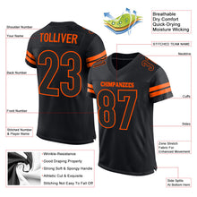 Загрузить изображение в средство просмотра галереи, Custom Black Black-Orange Mesh Authentic Football Jersey