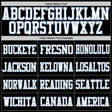 Laden Sie das Bild in den Galerie-Viewer, Custom Black White-Light Blue Mesh Authentic Football Jersey