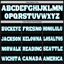 Charger l'image dans la galerie, Custom Black White-Teal Mesh Authentic Football Jersey