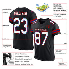 Laden Sie das Bild in den Galerie-Viewer, Custom Black White-Red Mesh Authentic Football Jersey