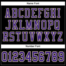 Laden Sie das Bild in den Galerie-Viewer, Custom Black Purple-Cream Mesh Authentic Football Jersey