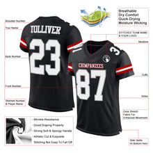 Laden Sie das Bild in den Galerie-Viewer, Custom Black White-Gray Mesh Authentic Football Jersey