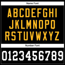 Laden Sie das Bild in den Galerie-Viewer, Custom Black White-Gold Mesh Authentic Football Jersey