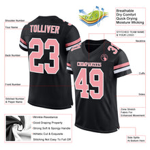 Load image into Gallery viewer, Custom Black Medium Pink-White Mesh Authentic Football Jersey