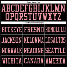 Load image into Gallery viewer, Custom Black Medium Pink-Light Blue Mesh Authentic Football Jersey