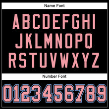 Load image into Gallery viewer, Custom Black Medium Pink-Light Blue Mesh Authentic Football Jersey
