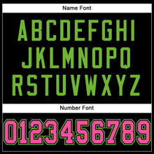 Charger l'image dans la galerie, Custom Black Pink-Neon Green Mesh Authentic Football Jersey