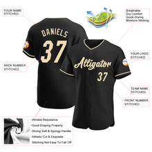 Load image into Gallery viewer, Custom Black Cream Authentic Baseball Jersey