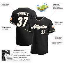Load image into Gallery viewer, Custom Black White-Cream Authentic Baseball Jersey