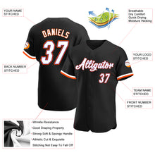 Load image into Gallery viewer, Custom Black White-Orange Authentic Baseball Jersey