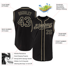 Laden Sie das Bild in den Galerie-Viewer, Custom Black Black-Cream Authentic Sleeveless Baseball Jersey