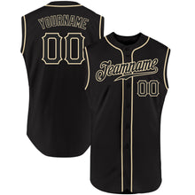 Laden Sie das Bild in den Galerie-Viewer, Custom Black Black-Cream Authentic Sleeveless Baseball Jersey