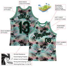 Загрузить изображение в средство просмотра галереи, Custom Black Black-Kelly Green 3D Pattern Tropical Hawaii Palm Leaves Authentic Basketball Jersey