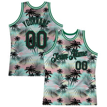 Загрузить изображение в средство просмотра галереи, Custom Black Black-Kelly Green 3D Pattern Tropical Hawaii Palm Leaves Authentic Basketball Jersey