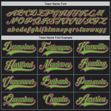 Загрузить изображение в средство просмотра галереи, Custom Black Pink-Neon Green Hockey Jersey