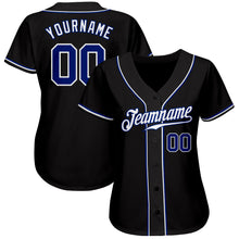 Load image into Gallery viewer, Custom Black Royal-White Authentic Baseball Jersey
