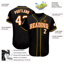 Load image into Gallery viewer, Custom Black White-Gold Authentic Baseball Jersey