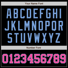 Load image into Gallery viewer, Custom Black Pink-Light Blue Authentic Baseball Jersey
