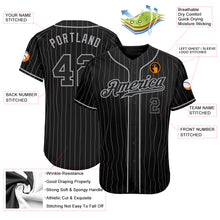 Laden Sie das Bild in den Galerie-Viewer, Custom Black Gray Pinstripe Black-Gray Authentic Baseball Jersey