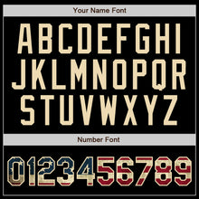 Load image into Gallery viewer, Custom Black Cream Pinstripe Vintage USA Flag-Cream Authentic Baseball Jersey