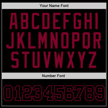 Load image into Gallery viewer, Custom Black Black-Maroon Authentic Throwback Basketball Jersey