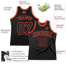Laden Sie das Bild in den Galerie-Viewer, Custom Black Black-Orange Authentic Throwback Basketball Jersey
