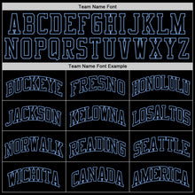 Charger l'image dans la galerie, Custom Black Black-Light Blue Authentic Throwback Basketball Jersey