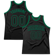 Загрузить изображение в средство просмотра галереи, Custom Black Black-Kelly Green Authentic Throwback Basketball Jersey
