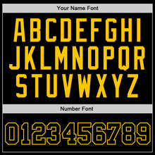 Charger l'image dans la galerie, Custom Black Black-Gold Authentic Throwback Basketball Jersey