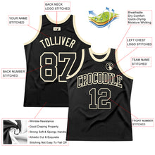 Load image into Gallery viewer, Custom Black Black-Cream Authentic Throwback Basketball Jersey