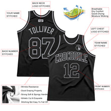Charger l'image dans la galerie, Custom Black Black-Gray Authentic Throwback Basketball Jersey