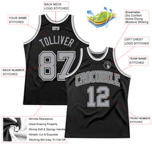 Charger l'image dans la galerie, Custom Black Gray-White Authentic Throwback Basketball Jersey