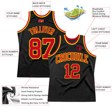 Charger l'image dans la galerie, Custom Black Red-Gold Authentic Throwback Basketball Jersey