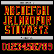 Charger l'image dans la galerie, Custom Black Red-Gold Authentic Throwback Basketball Jersey