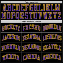 Загрузить изображение в средство просмотра галереи, Custom Black Purple-Gold Authentic Throwback Basketball Jersey