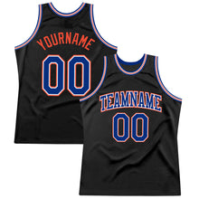 Charger l'image dans la galerie, Custom Black Royal-Orange Authentic Throwback Basketball Jersey