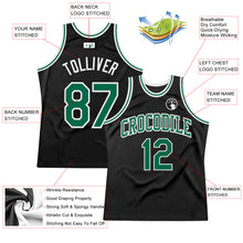 Charger l'image dans la galerie, Custom Black Kelly Green-White Authentic Throwback Basketball Jersey
