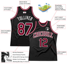 Charger l'image dans la galerie, Custom Black Maroon-White Authentic Throwback Basketball Jersey