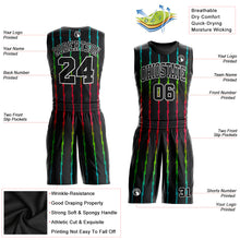 Загрузить изображение в средство просмотра галереи, Custom Black Black-Red Round Neck Sublimation Basketball Suit Jersey