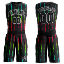 Загрузить изображение в средство просмотра галереи, Custom Black Black-Red Round Neck Sublimation Basketball Suit Jersey