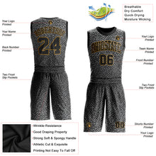 Загрузить изображение в средство просмотра галереи, Custom Black Black-Old Gold Round Neck Sublimation Basketball Suit Jersey