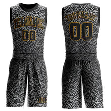Загрузить изображение в средство просмотра галереи, Custom Black Black-Old Gold Round Neck Sublimation Basketball Suit Jersey