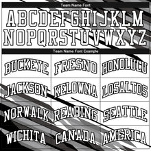 Laden Sie das Bild in den Galerie-Viewer, Custom Black White-Gray Round Neck Sublimation Basketball Suit Jersey