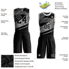 Load image into Gallery viewer, Custom Black Black-Gray Round Neck Sublimation Basketball Suit Jersey