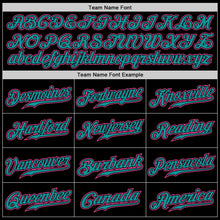 Charger l'image dans la galerie, Custom Black Pink-Teal Authentic Baseball Jersey