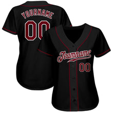 Load image into Gallery viewer, Custom Black Crimson-White Authentic Baseball Jersey