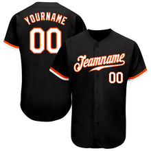 Load image into Gallery viewer, Custom Black White-Orange Authentic Baseball Jersey