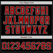 Load image into Gallery viewer, Custom Black Red-White Authentic Baseball Jersey