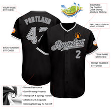 Load image into Gallery viewer, Custom Black Gray-White Authentic Baseball Jersey