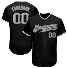 Load image into Gallery viewer, Custom Black Gray-White Authentic Baseball Jersey